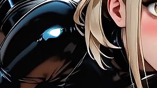 Crazy Himiko Toga in Black Latex - Deep in All the Holes of Ai My Hero Academia