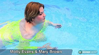 Outdoor Pool Romp with Molly Evans, Molly Brown and Mary Brown