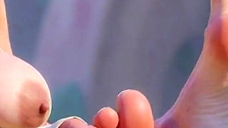 Giantess Old Granny Foot Slave Worship - Tiny Man Licking Her Giant Feet