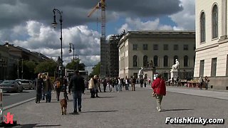 European Rickshaw Slave Public Butt fucking