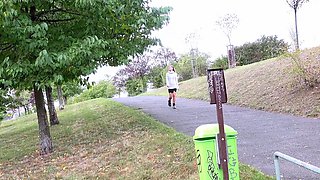 Busty blonde outdoor masturbation fun times