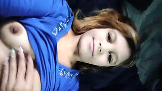 Lusi the sexy blonde with tattoo masturbates her big clit and tiny tits in HD