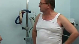 Nice young girl Kristina gets hardcore gyno exam and urinotherapy