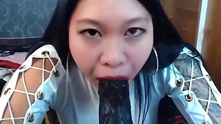 Asian japanese plays with anal toys