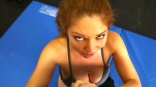 Kiki stretches in yoga then stretches her mouth around the dick