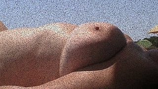 Julie Cunningham  BIG TITS outside nude on a public beach