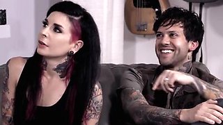 BURNING ANGEL - Inked Goths in Threesome Eat Out and Fuck