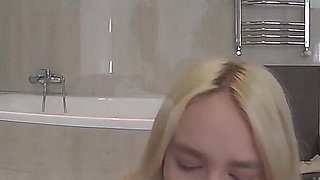 Deep Dildo Fuck in a Bathroom