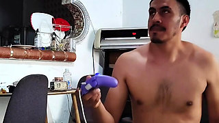 The young man was playing video games the mature comes to provoke him and seduce him fucks her hard on fours until she comes big tits