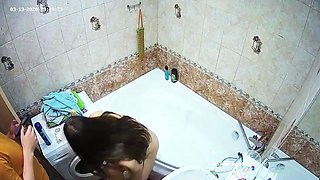 Bondage \u2013 exhibitionist wild domination and vibrator in shower