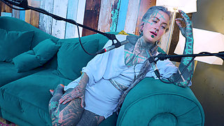 I talk about F - Fear - ASMR podcast SFW talking goth skinny girl dreadlocks tattoo model inked girl