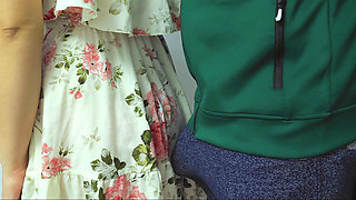 Omg!! Almost Seen When She Grab Stranger's Dick in a Packed Subway Metro