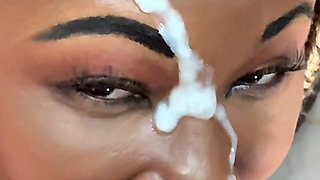 Ebony Babe Receives Facial