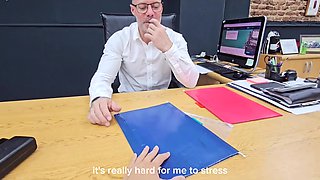 New redhead secretary learn her big lesson on subordinance!