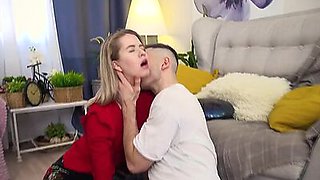 Guy pussy licking then ass fucking blonde teen girlfriend