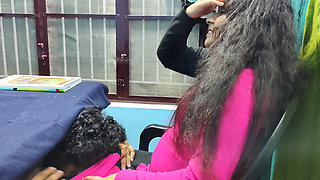 Lady boss and male staff hot fuck in office room to convincing boss