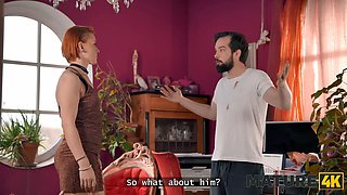 Mature4k. kinky mature red haired decided to train her neighbour how to satiate her pussy