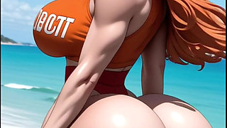 Huge Ass Bounce on Beach, Ai Animation