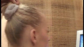 Small Tits Blondie Fingerbangs Her Pierced Cunt Before Giving a Blowjob