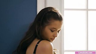 Teen Gia Derza licks Alex De La Flor's hairy pussy under the blanket