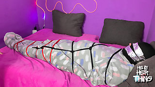 Mummified and Blindfolded Slave Sniffs Toxic Farts (with POV)