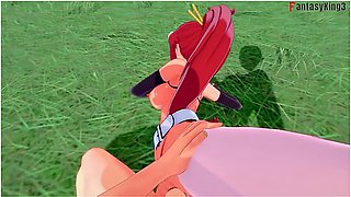 Hardcore anime-style sex scene with intense penetration