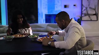 Nicole Kitt - Petite Ebony Stepmom Dominates Big Black Dick Husband