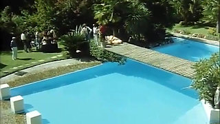 Famous vintage pornstar orgy party in the garden
