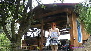 Rainy Day Barbeque Party with Short Skirts No Panties and with Small Thongs on Try On Haul Day with Leon Lambert Girls
