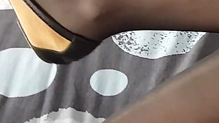 Foot Worship in Stockings and Ballet Flats I've Worn All Day - Dame Olga 1080p (024b)