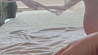 Blonde MILF Hairy Pussy Multiple Squirt Dildo Play Feet
