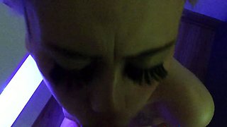 Rough Deepthroat by an Asian Amateur Babe in Dark Light