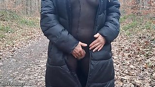 Amateur MILF Sandra Falkenhauer Outdoor Walking Compilation - Petite Tits, Stockings, Public Fun