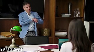 Brunette Liz Jordan Seduces College Lesbian for Anal