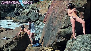 Voyeur Beach Babe Almost Caught Masturbating To Couple Fucking
