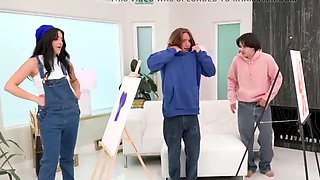 Busty teen eighteen gals love a fellatio blowjob