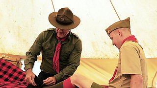 Sexy scout fucked hard by DILF and bf