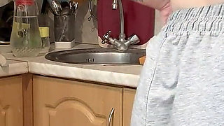 A Beautiful Bitch with a Fucking Amazing Pussy Is Masturbating in the Kitchen.