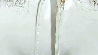 Woman Pissing in the Toilet, Golden Shower, Hairy Pussy Pee