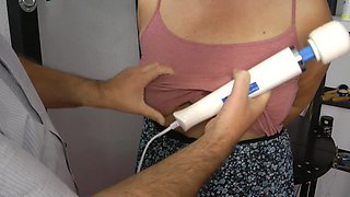 Breasts and Pussy Be Worked with Magic Wand Video