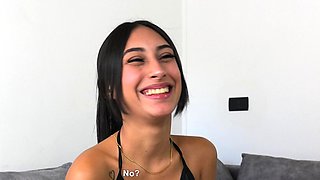This skinny LATINA TEEN begged for cock