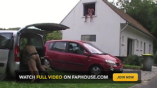 Bisexuel orgia in the car outdoor