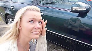German Blonde Shagged In Car: Bibi Am Auto