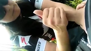 Risky Outdoor Fun Biker Blowjob Adventure