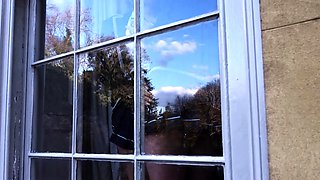 Chesty babe riding cock in fetish groupsex scene