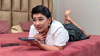 Juicy schoolgirl goes for doggy pose fuck aftet lessons