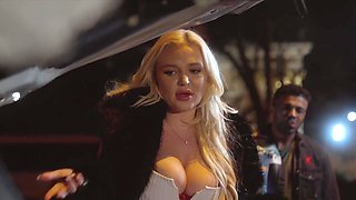 Blond-haired chick getting fucked by two MILF-loving BBCs