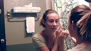 Coed Gets Mouthfucked And Cum Covered After Rough Sex With Bridget Bond And Cassidy Klein