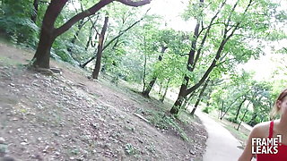 Misha Maver fucked from behind in the woods by Christian Clay