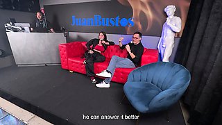 Fucks a HUGE cock fan while her cuckold husband watches -